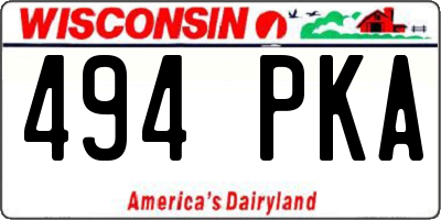 WI license plate 494PKA