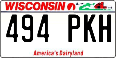 WI license plate 494PKH
