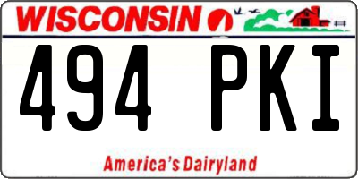 WI license plate 494PKI