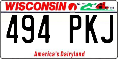 WI license plate 494PKJ
