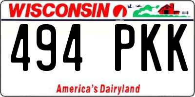 WI license plate 494PKK