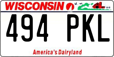 WI license plate 494PKL
