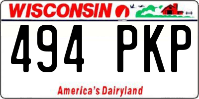 WI license plate 494PKP