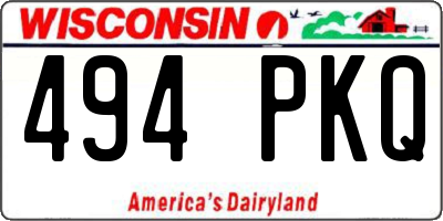 WI license plate 494PKQ