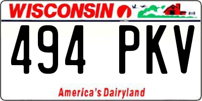 WI license plate 494PKV