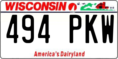 WI license plate 494PKW