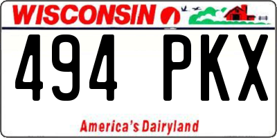 WI license plate 494PKX