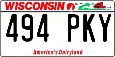 WI license plate 494PKY
