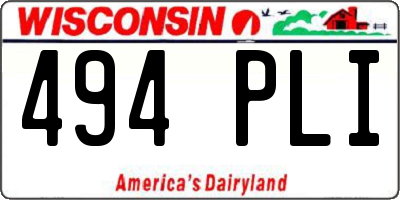 WI license plate 494PLI