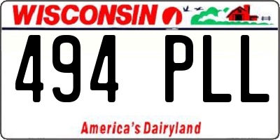 WI license plate 494PLL