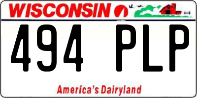 WI license plate 494PLP