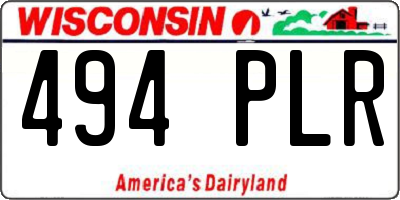 WI license plate 494PLR
