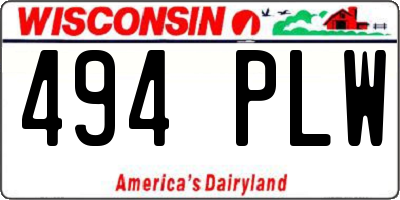 WI license plate 494PLW