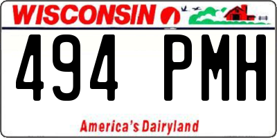 WI license plate 494PMH