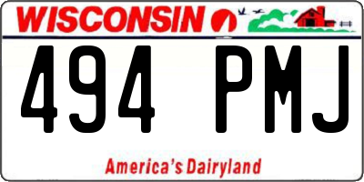 WI license plate 494PMJ