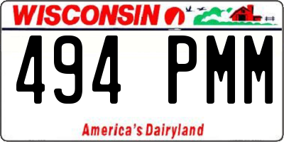 WI license plate 494PMM