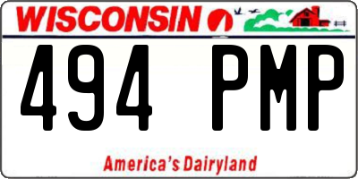 WI license plate 494PMP