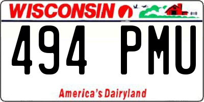 WI license plate 494PMU