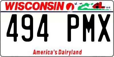 WI license plate 494PMX