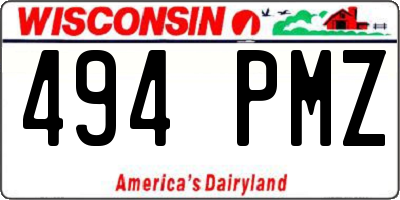 WI license plate 494PMZ
