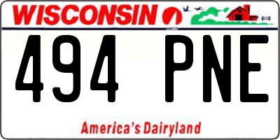 WI license plate 494PNE