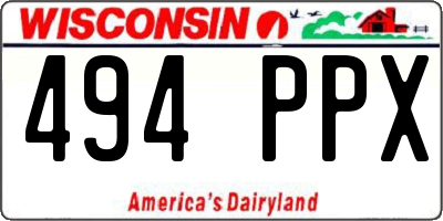 WI license plate 494PPX