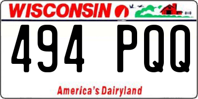 WI license plate 494PQQ