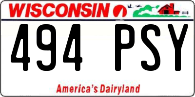 WI license plate 494PSY