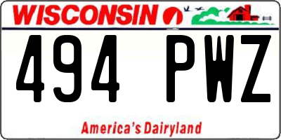 WI license plate 494PWZ