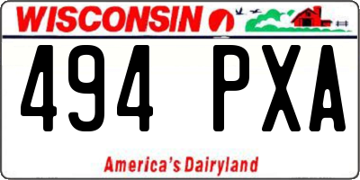 WI license plate 494PXA