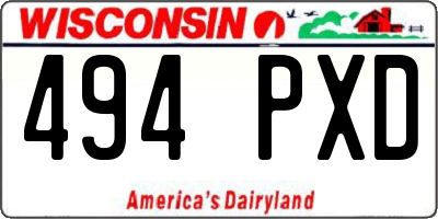 WI license plate 494PXD