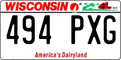 WI license plate 494PXG