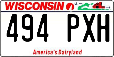 WI license plate 494PXH