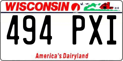 WI license plate 494PXI