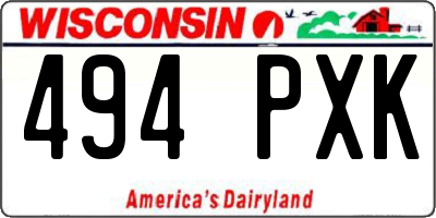 WI license plate 494PXK