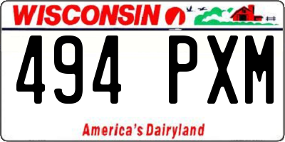 WI license plate 494PXM