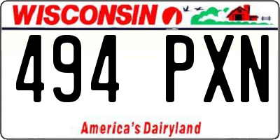 WI license plate 494PXN
