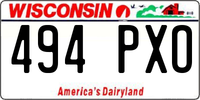 WI license plate 494PXO