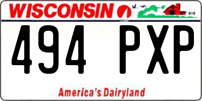 WI license plate 494PXP