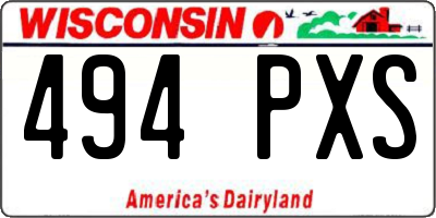 WI license plate 494PXS