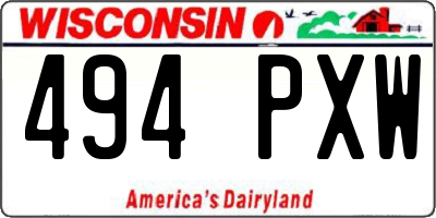 WI license plate 494PXW