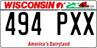 WI license plate 494PXX