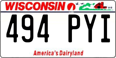WI license plate 494PYI