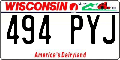 WI license plate 494PYJ