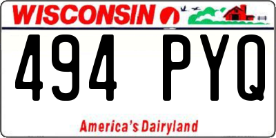 WI license plate 494PYQ