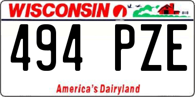 WI license plate 494PZE