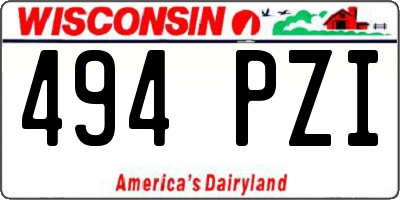 WI license plate 494PZI