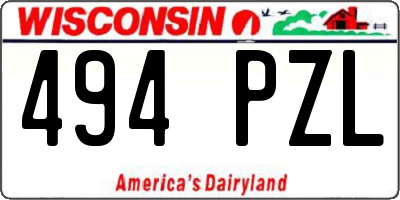 WI license plate 494PZL