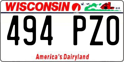 WI license plate 494PZO