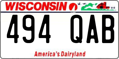 WI license plate 494QAB